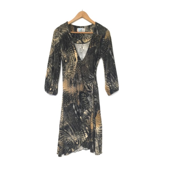 Damzels in this dress Safari Brown Wrap Dress S - Picture 8 of 10